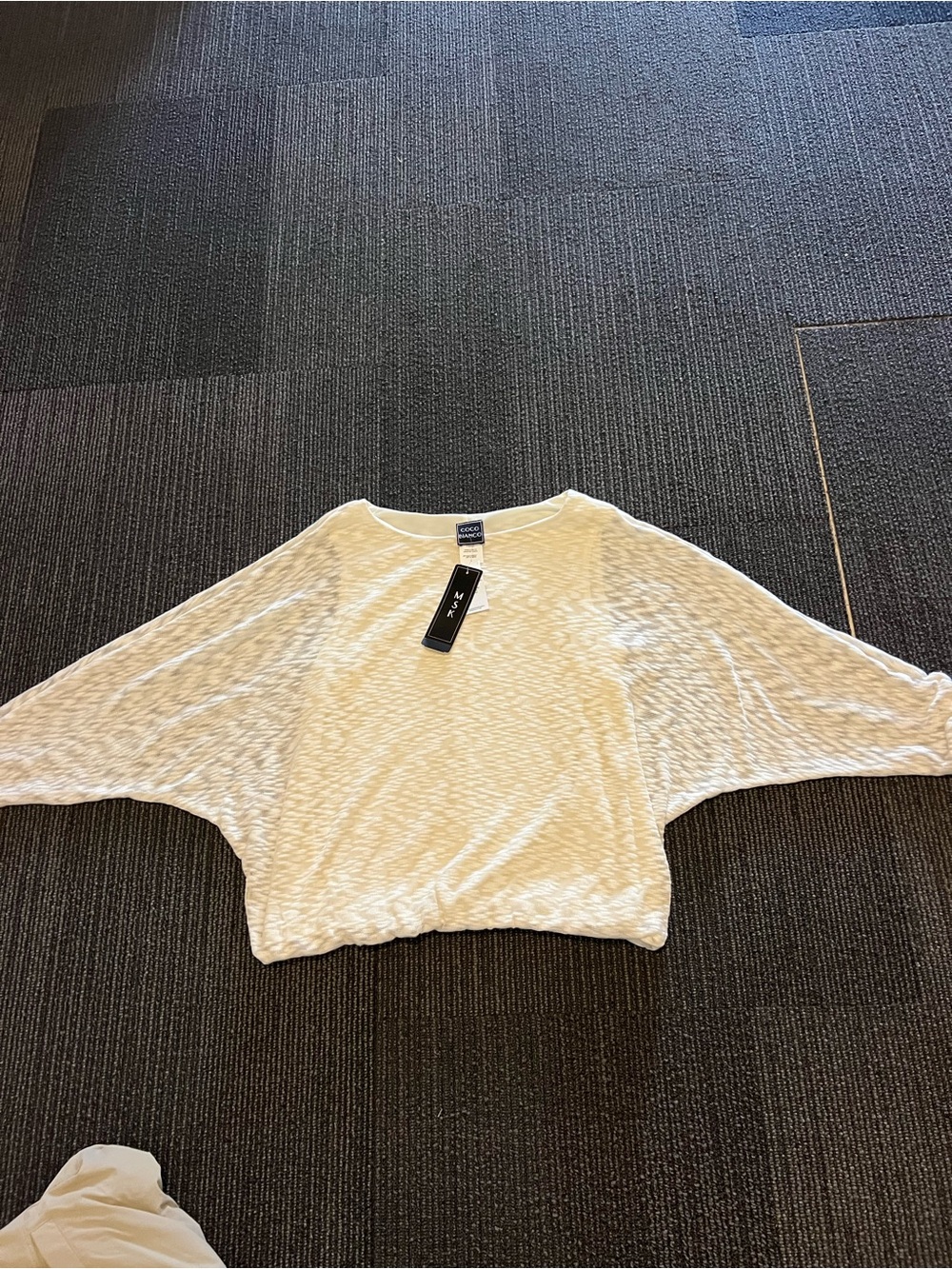 Coco Bianco Cream Textured Knit Top